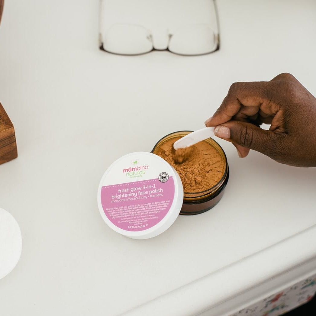 Fresh Glow 3-In-1 Brightening Face Polish, Rhassoul Clay + Turmeric